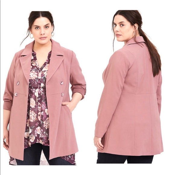 Torrid Walnut Double Breasted Fit & Flare Coat - Picture 1 of 5